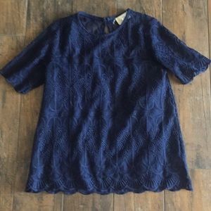 Beautiful navy lace blouse from Anthro!
